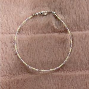 Lavender and cream seed bead anklet/bracelet